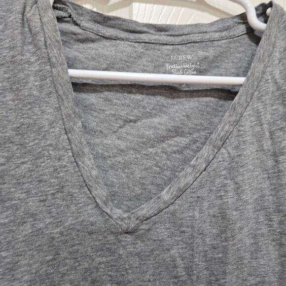J.Crew Featherweight Slub Cotton Gray V-Neck T-Shirt M - Picture 6 of 8